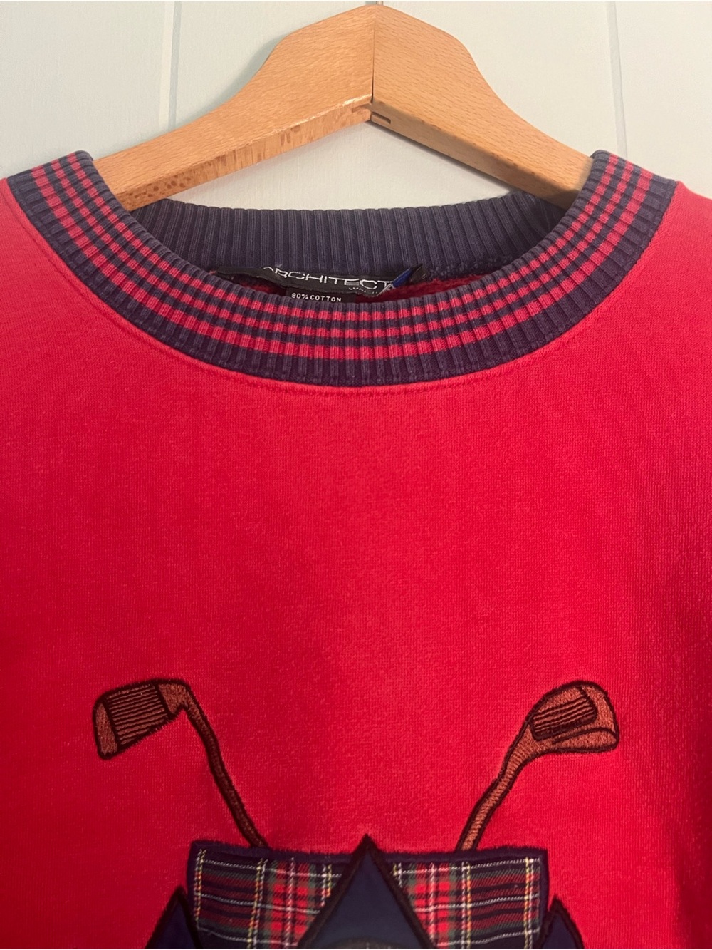 Vintage 90’s Crewneck Embroidered Golf Fore Preppy Sweatshirt XL - Picture 3 of 14